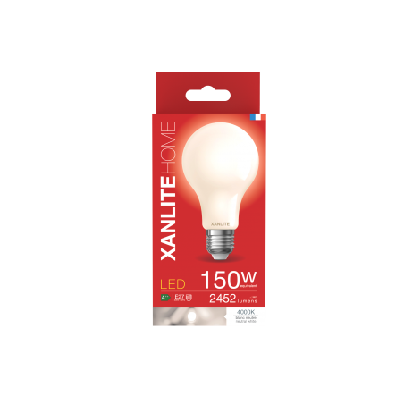 Ampoule LED A60 Opaque, culot E27, conso. 17W, 2452 Lumens, Blanc neutre